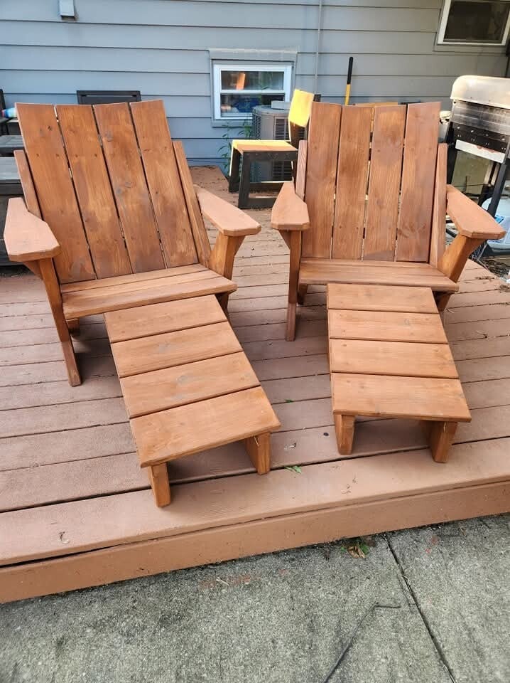 Adirondack Chairs and Foot Stools