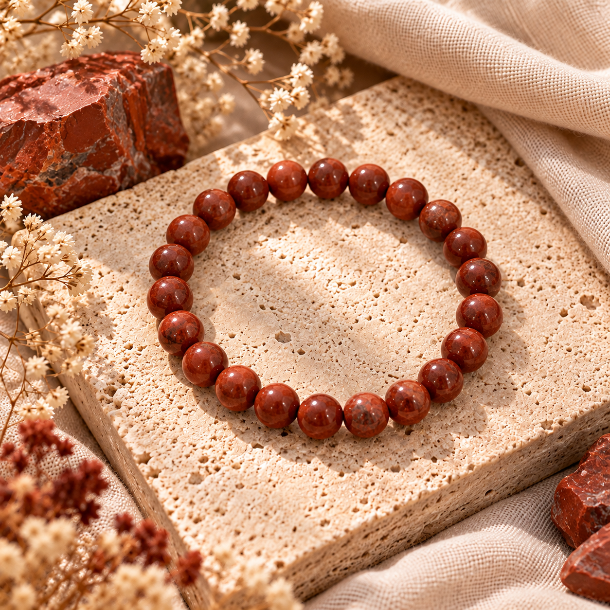 Bracelet VITALITÉ - Jaspe Rouge