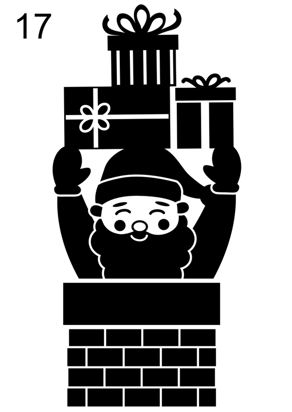 Kerstman in schoorsteen