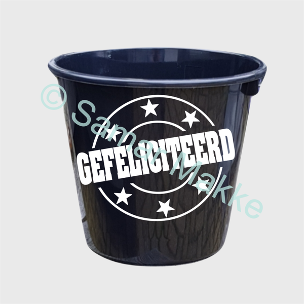 Cadeau emmer Gefeliciteerd, Lokwinske of Proficiat