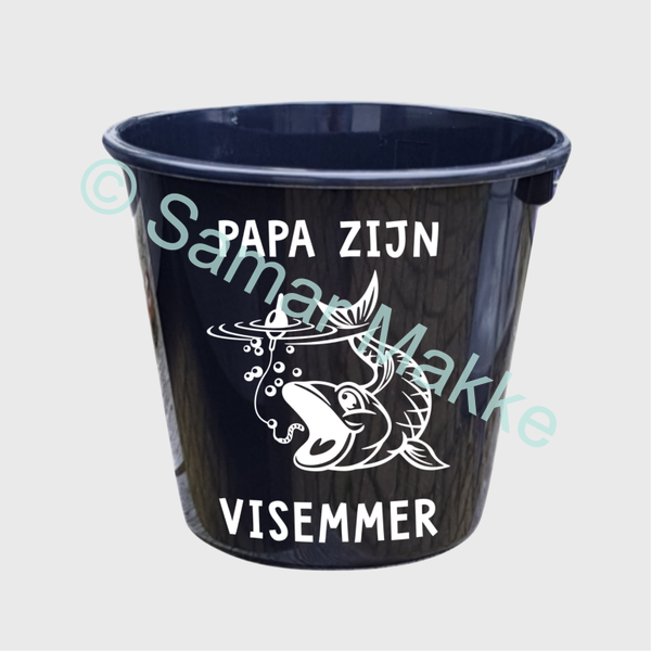 Cadeau emmer: ....... zijn vis emmer