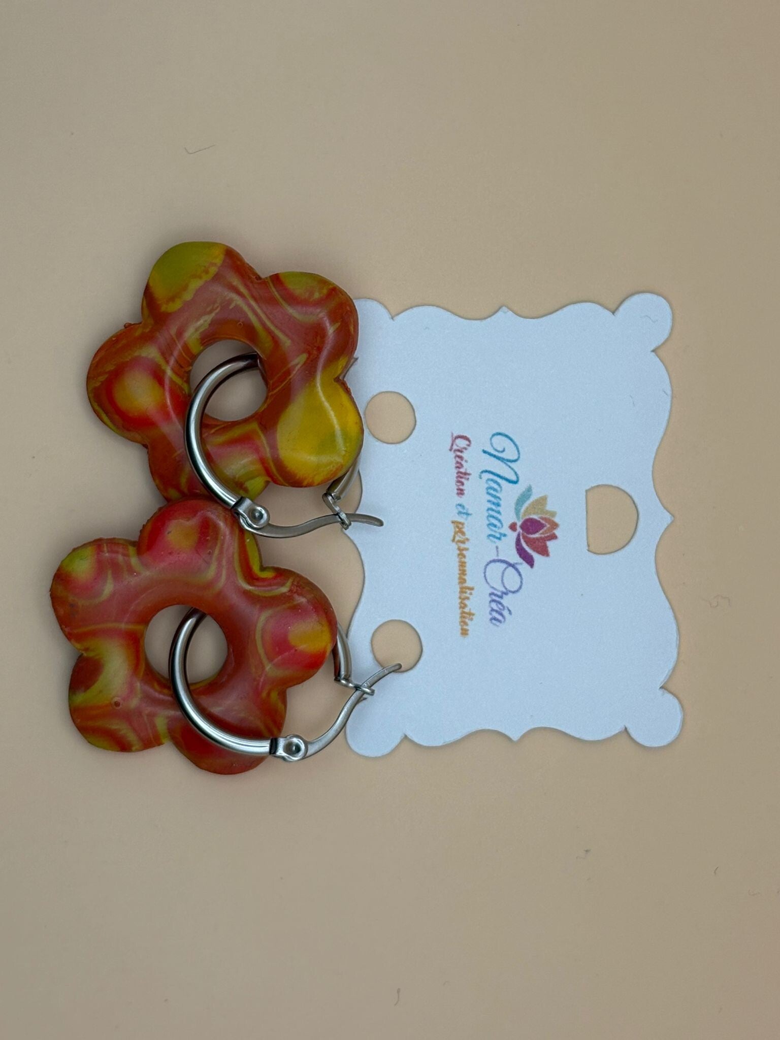 Pampilles "Automne Flamboyant" – Marbré Terre, Ocre & Olive