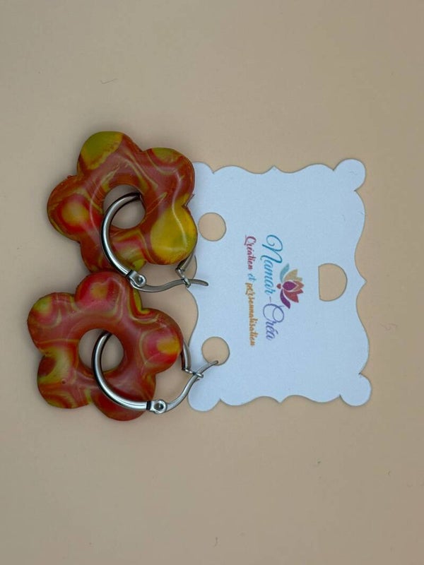 Pampilles "Automne Flamboyant" – Marbré Terre, Ocre & Olive