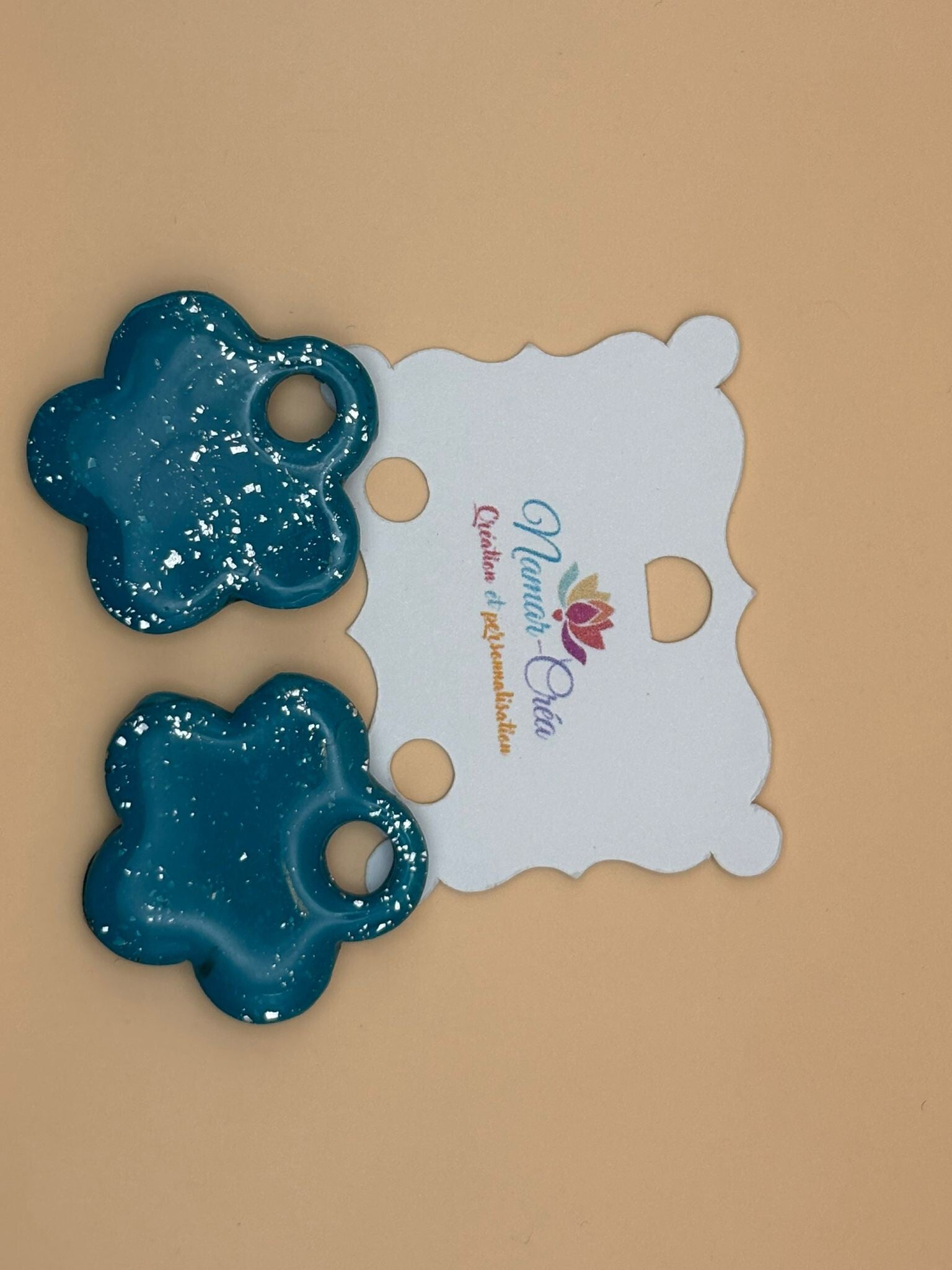 Pampilles "Abysse Marbré" – Bleu Pétrole & Gris Perle