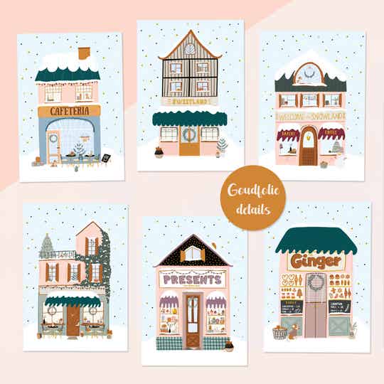 Winterse huisjes set