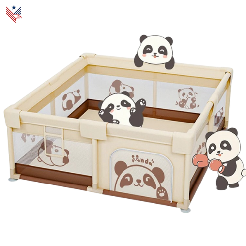 Grote Baby Speelbox Binnen | Veiligheidshek voor Kinderen met Zachte Randen en Schattig Dierendesign | Veilige Speeltuin voor Baby's en Peuters