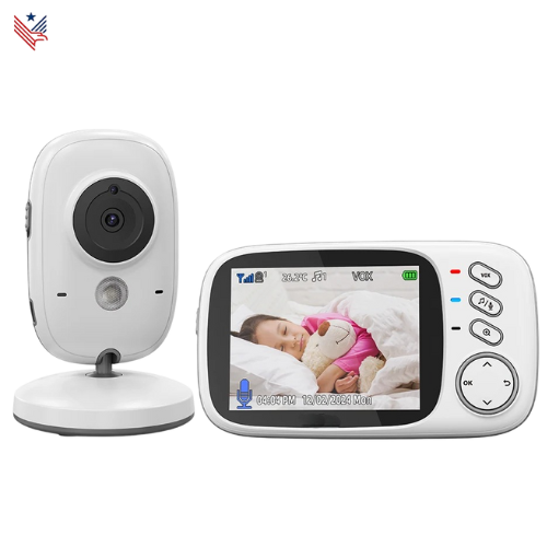 Draadloze Babyfoon met Camera – 3.5 Inch Scherm, Nachtzicht, Tweerichtingsaudio & Temperatuurweergave
