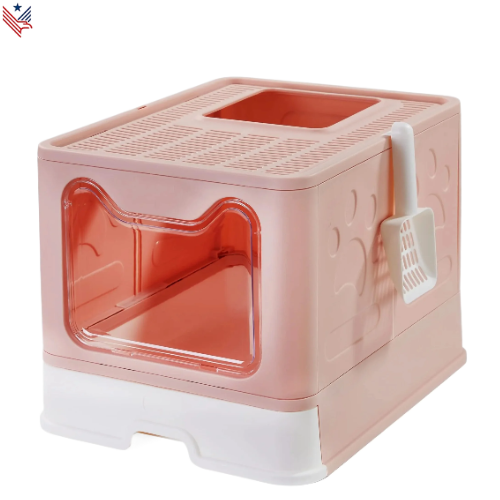 Opvouwbare Kattenbak met Deksel - Inclusief Kattenschep