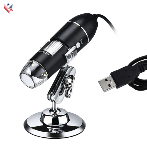 Draagbare USB Digitale Microscoop 1600x Vergrotingscamera – 8 LED’s, Standaard, Compatibel met Android & Windows/Mac