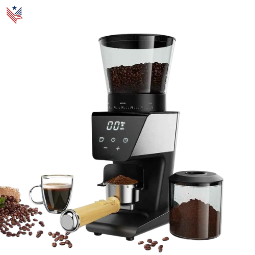 Elektrische Koffiemolen – 300W Conische Maalschijven, 30 Instelbare Maalgroottes voor Espresso & Filterkoffie