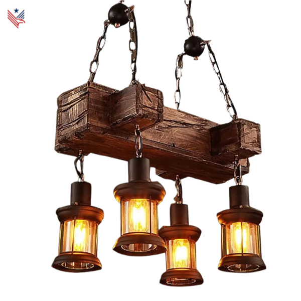 Industrieel 4 plafond lampen