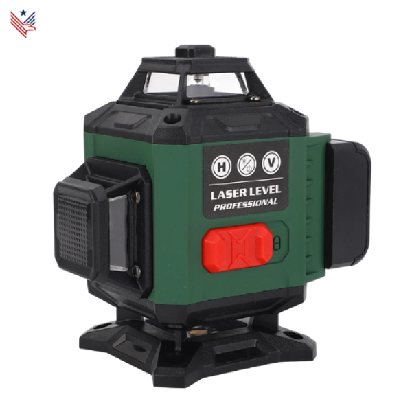 16-Lijns Groene Laserwaterpas met Zelfnivellering tot 3° – Professionele 360° Nivelleer Tool met Afstandsbediening, Wandmontage & Optioneel Statief – Voor Binnen- en Buitenklussen