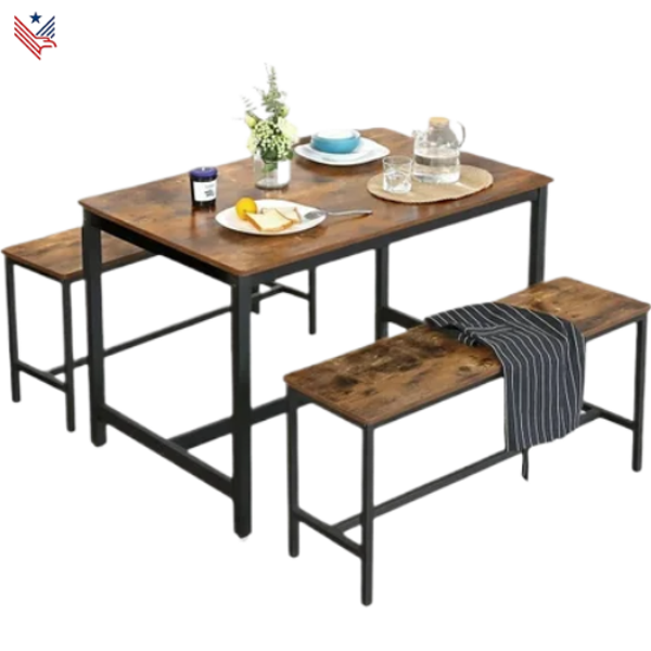 Vasagle Essbank Set van 2 – Industrieel Design, Compact en Ruimtebesparend (108x32.5x50 cm)