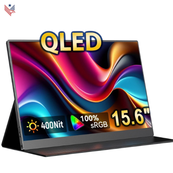 Draagbare Monitor - 15.6 Inch & QLED FHD – Extern Scherm met HDR, Type-C, USB & HDMI – Voor Laptop, PS5, Xbox, Switch & Telefoon