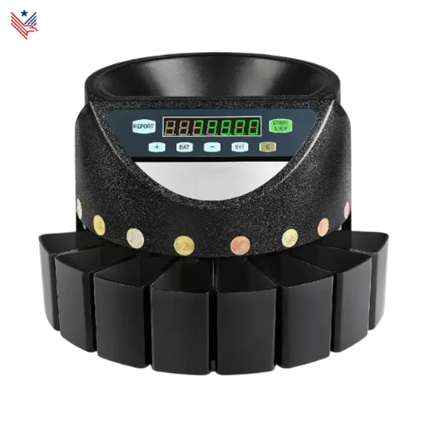 Professionele Euro Muntteller & Sorteerder- Elektronische Muntensorteerder met LED Display, 270 Munten/min, Hoge Capaciteit, Automatische Sorteerfunctie