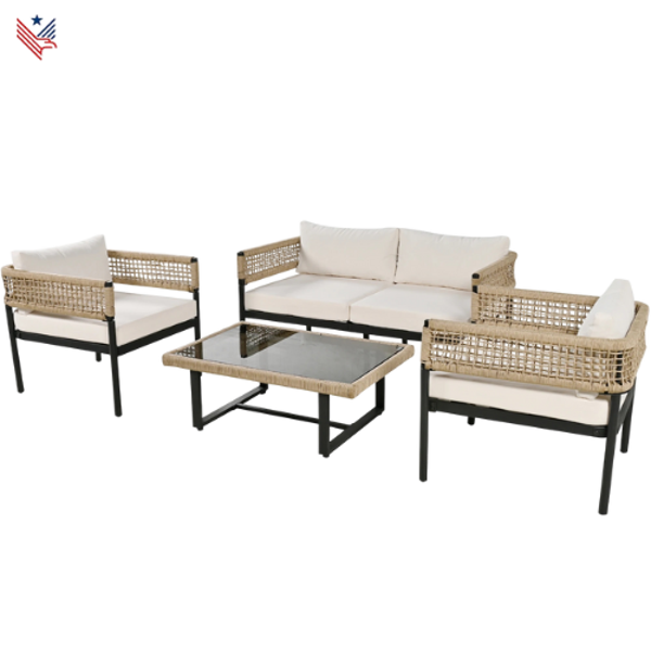 Tuin lounge-set met Gegalvaniseerd ijzeren Frame
