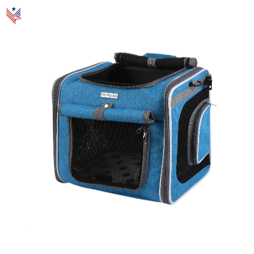 Uitbreidbare Fietsmand voor Honden en Katten - Zachte Zijdige Huisdierendraagtas met 4 Open Deuren & Opvouwbare Fietsendrager