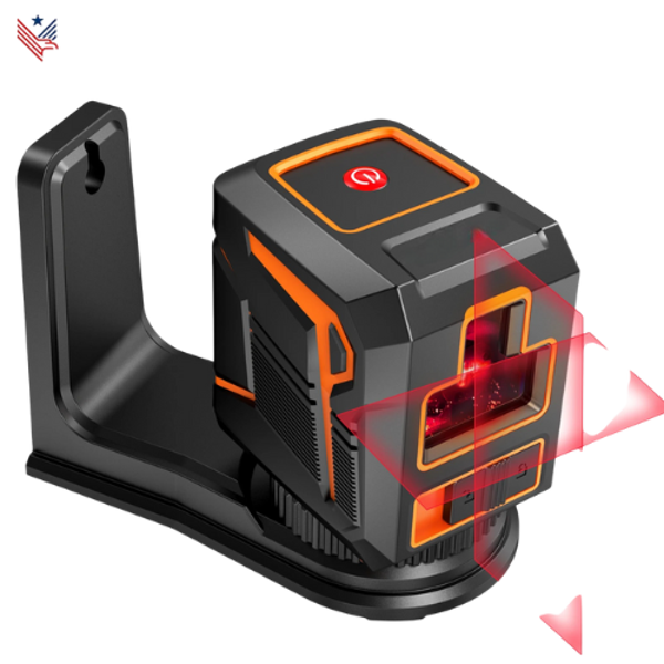 Zelfnivellerend Laser waterpas met Horizontale en Verticale Kruislijnen – Precisie Laserniveau met Rode Laserstraal voor Professionele Toepassingen