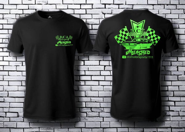 DCI Motorsports Unleashed- Black Tee/Neon Green Image
