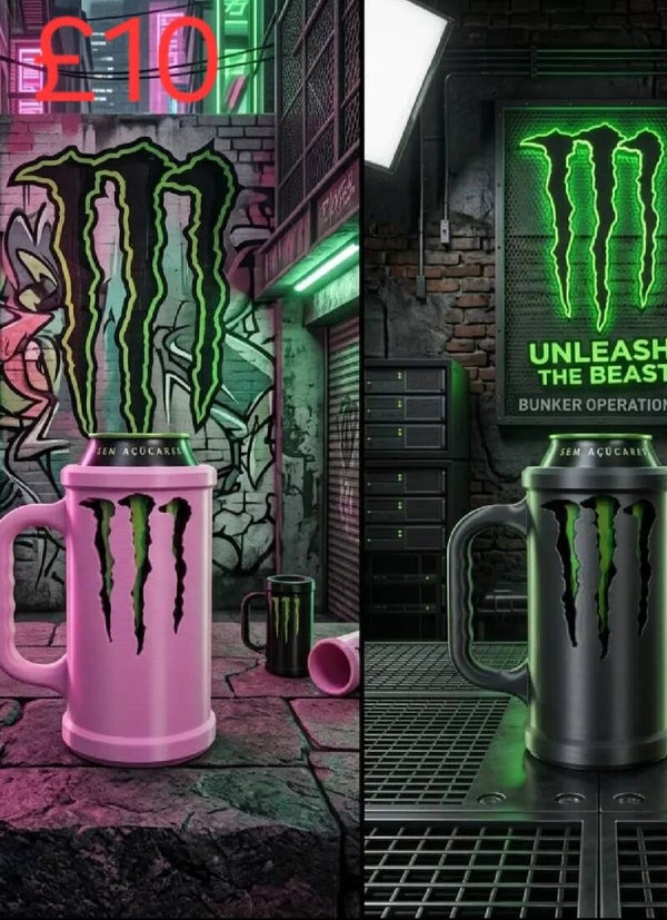 Monster energy drink holder