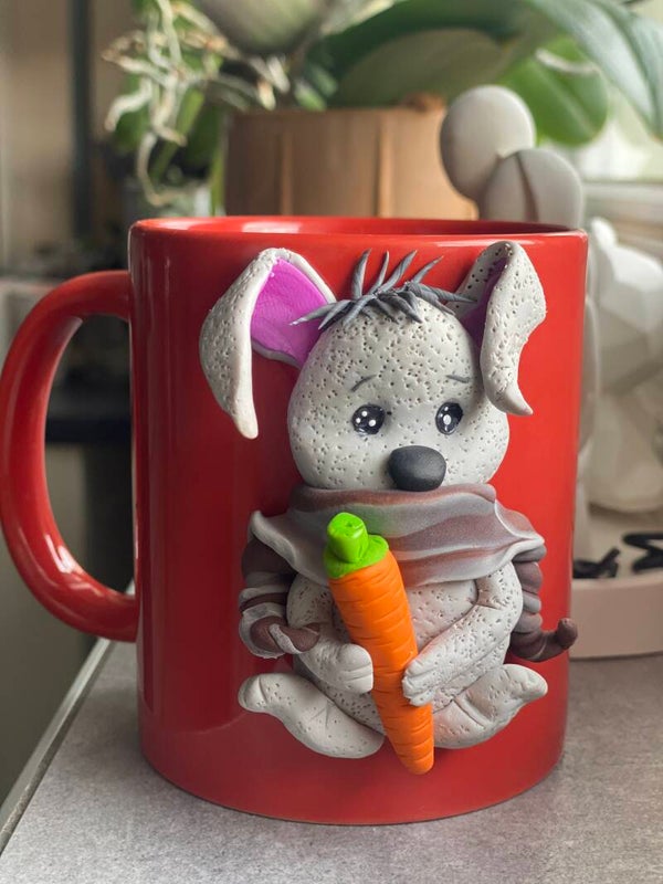 "Petit Lapin Gourmand" – Décoration Fimo Modelée à la Main