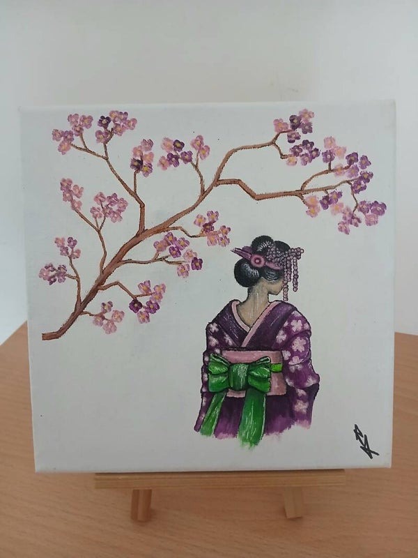 toile acrylique geisha