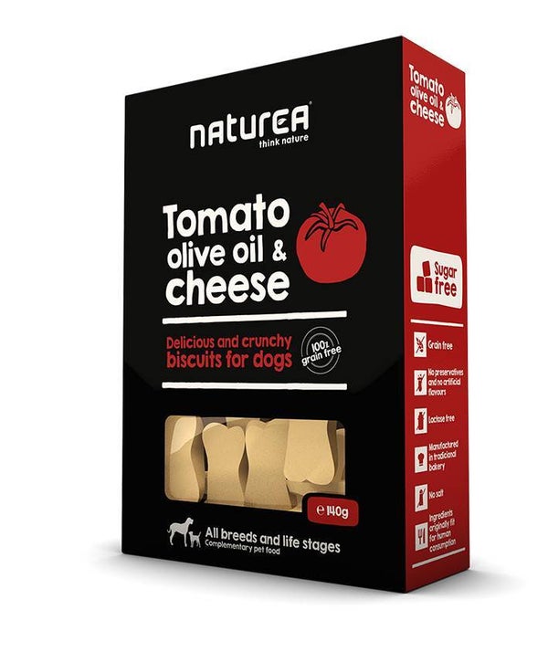Naturea Dog Biscuits Tomato Olive Oil Cheese 8 x 140 gram