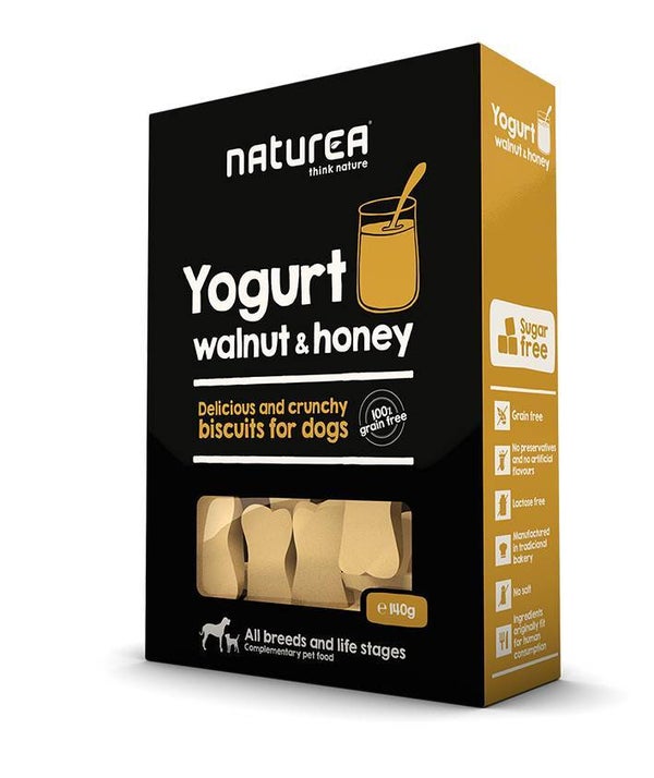 Naturea Dog Biscuits Yogurt Walnut Honey 8 x 140 gram