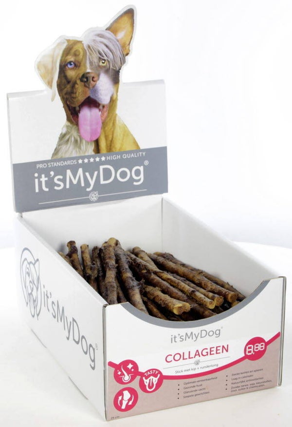 it's My Dog Collageen stick met kip + runderlong 25 cm 64Sticks