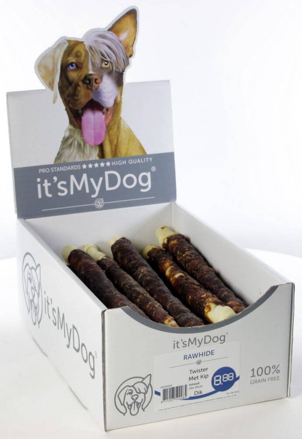 it's My Dog Rawhide Twist Met Kip Dik 24Sticks