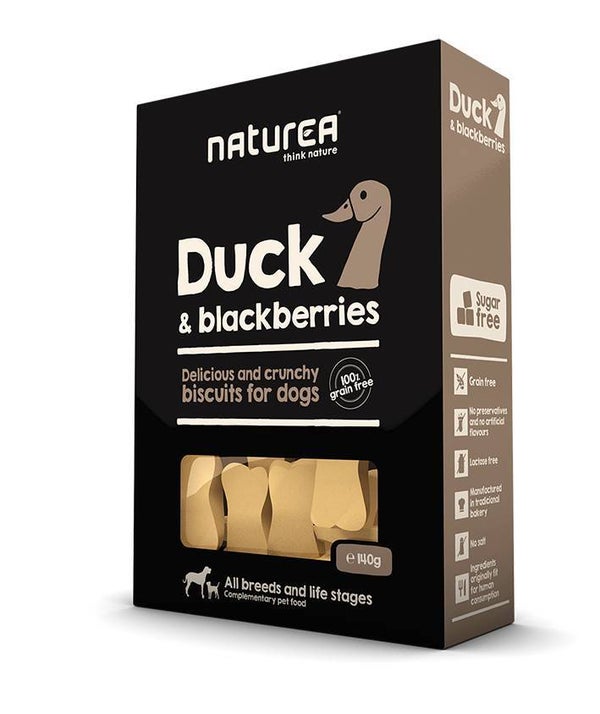 Naturea Dog Biscuits Duck Blackberries 8 x 140 gram