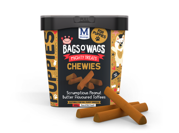 Montego Bags O' Wags Chewies Puppy Peanut Butter Toffees 4 x 350 gram