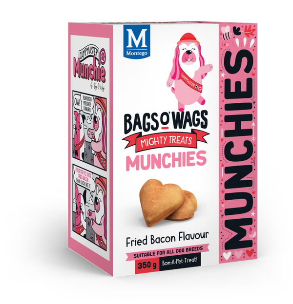 Montego Bags O' Wags Munchies Bacon 8 x 350 gram