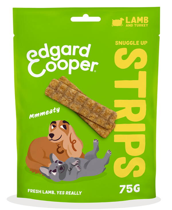 Edgard & Cooper Dog Strips Lamb and Turkey 10 x 75 gram
