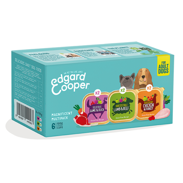 Edgard & Cooper Dog Adult Multipack (Game/Duck, Lamb/Beef, Chicken/Turkey) 12 x 6 x 100 gr