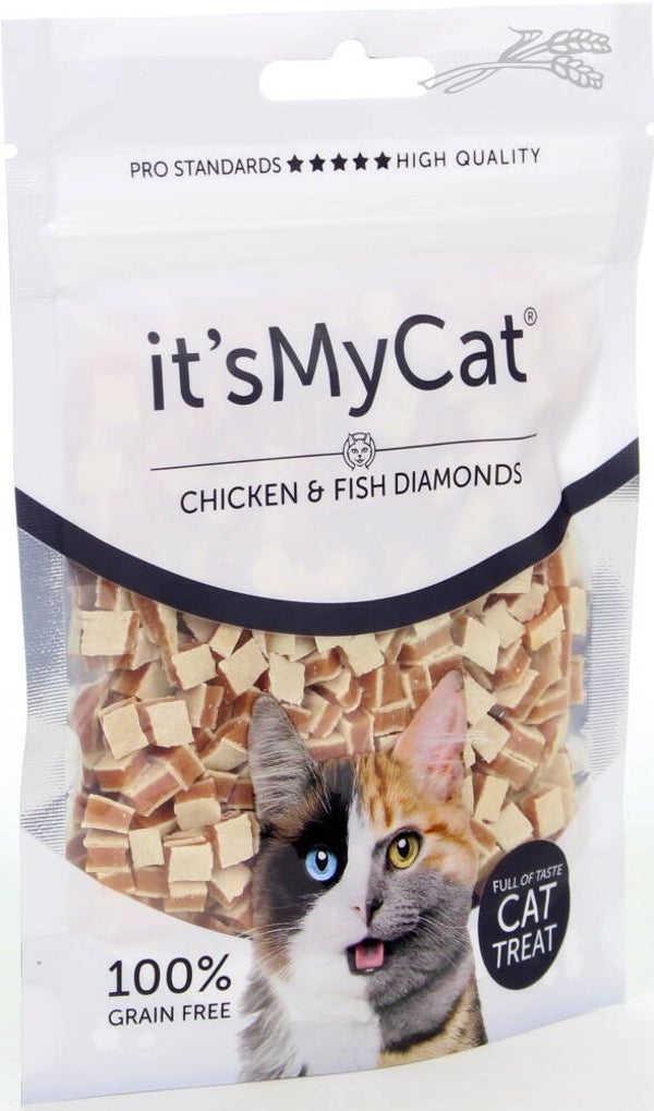 it's My Cat Treat Chicken & Fish Diamonds 50 gram