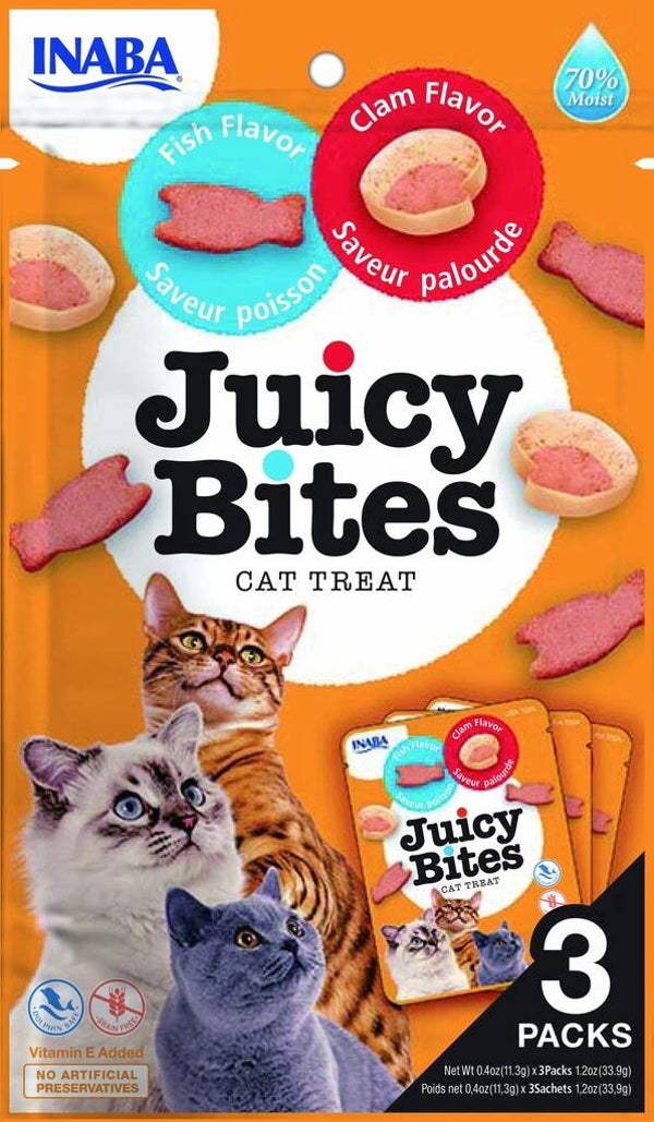 Inaba Juicy Bites Fish & Clam (6 x 3 x 11,3 gr.)