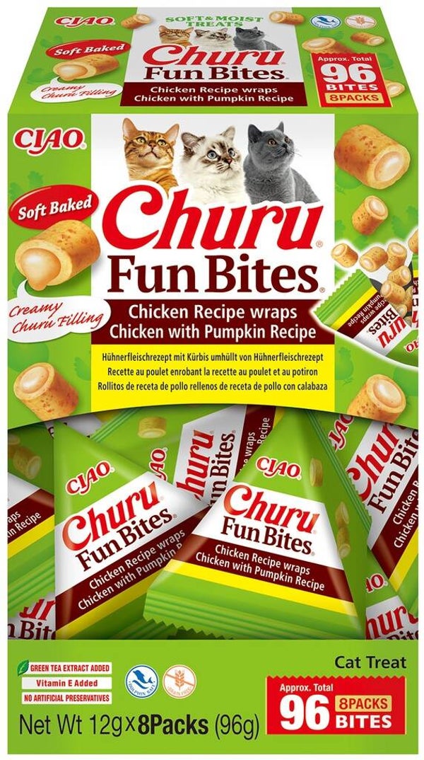 Inaba Churu Fun Bites Chicken Wraps Chicken With Pumpkin (8 x 12 gr.)