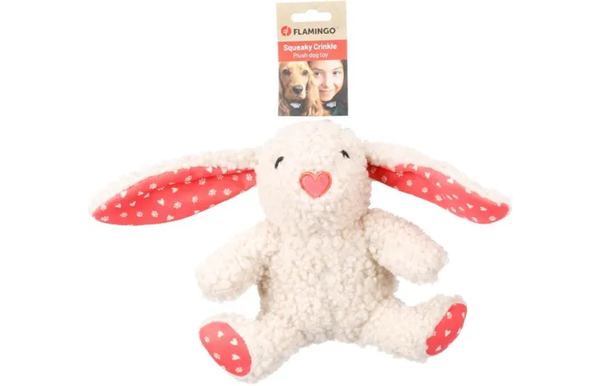 Speelgoed konijn beige/rood