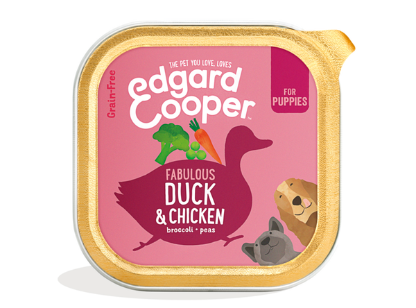 Edgard & Cooper Dog Puppy Duck & Chicken, Broccoli, Peas 150gram