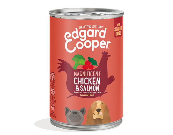 Edgard & Cooper Dog Senior Chicken & Salmon, Broccoli, Cranberry, Spinach 400gram