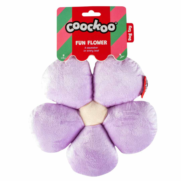 Dog toy with 5 squeekers FUN FLOWER Purple/white