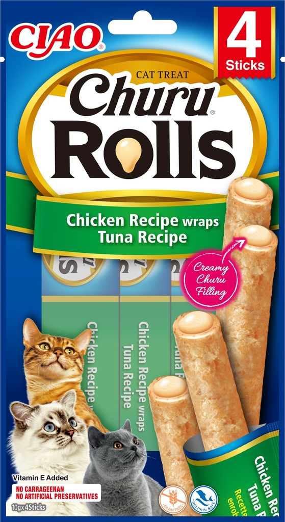 Inaba Churu Rolls Wraps Tuna 40gram
