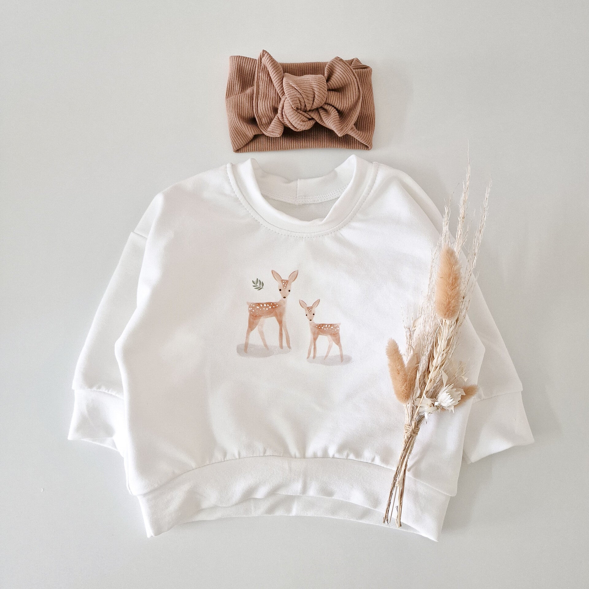 OVERSIZED SWEATER HEARTLY DEER Gr.74 | MUDDINAEHT.DE