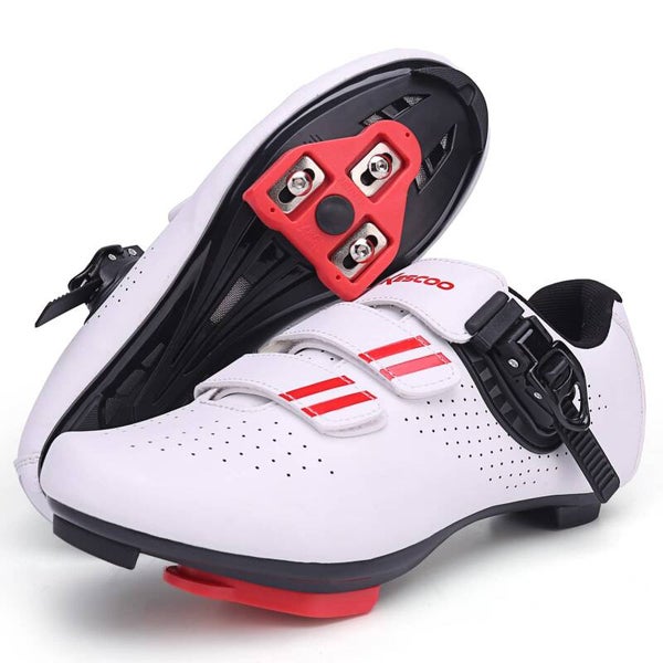 Cycling Shoes Size 11.5 or 47 for Men Women Compatible with Peloton Bike Shimano SPD & Look ARC Delta for Indoor Spin Cycle Road Bike Shoes with Delta Cleats Pre-Installed, White