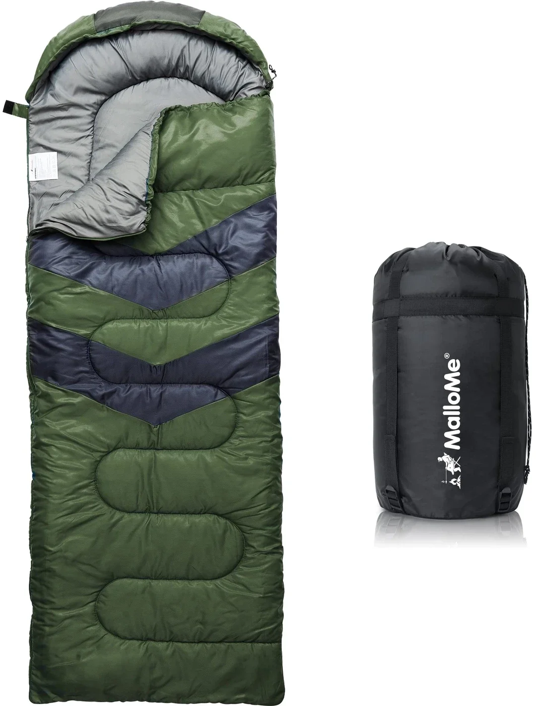 (Used) MalloMe Sleeping Bags for Adults & Kids Sleeping Bag 3-4 Season - Ultralight Backpacking Sleeping Bag Cold Weather & Warm, Lightweight Compact, Single Adult Girls Boys Winter Sleep Camping Accessories