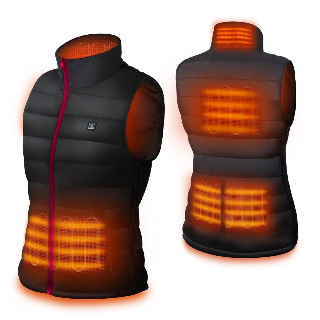 DR.PREPARE Women’s Heated Gilet, Lightweight Heated Vest for Women with 3 Heating Levels, 6 Zones, Adjustable Size Vests, and USB Plug for Hiking Camping (Battery Pack Not Included)