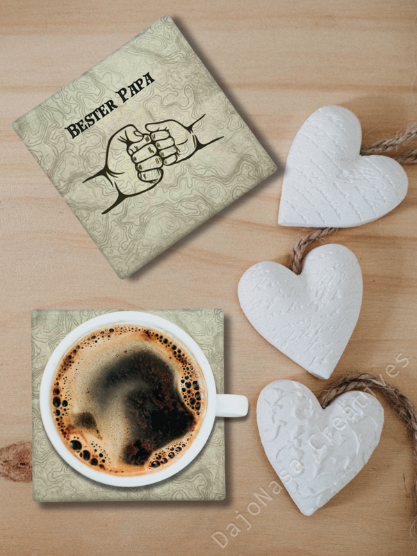 Untersetzer mit Druck "Bester Papa" - Handgemacht in Medelby | Dajonasa Creatives