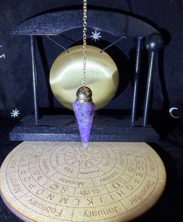 Pendule divinatoire à facettes en améthyste naturelle