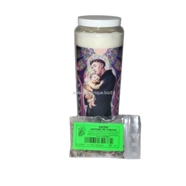 NEUVAINE BOUGIE DE 9 JOURS + ENCENS SAINT ANTOINE DE PADOUE